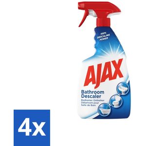 Ajax - Badkamer Ontkalker Spray - Verwijdert Hardnekkig Kalk - 750 ml - Voordeelverpakking - 4 stuks