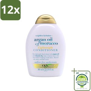 OGX - Argan Oil of Morocco - Conditioner - Lichtgewicht - Voedend - 385 ml - Voordeelverpakking - 12 stuks - Argan olie conditioner - Haarverzorging