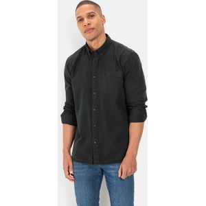 camel active Overhemd met lange mouwen van zuiver katoen - Maat menswear-6XL - Zwart