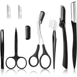 Wenkbrauw Pincet Set - 9 Stuks Roestvrijstalen Grooming Set voor Unisex