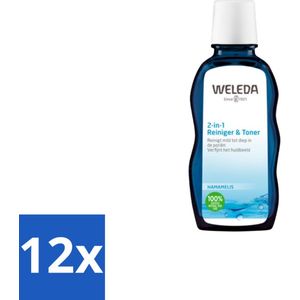 12 x WELEDA - Reiniger & Toner 2‑in‑1 - 100 ml - Reiniger - Toner - Gezichtsreiniger - 2-in-1 - Natuurlijke Reiniging