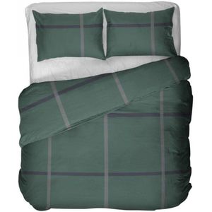 Kayori - Kagura - Dekbedovertrek - Donkergroen - Flanel 240/200-220
