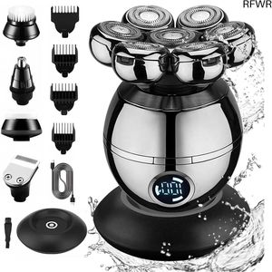 RFWR® 5-in-1 Elektrisch Scheerapparaat voor Heren - Koud Scheerapparaat met 7 Roterende Scheerkoppen, Waterdicht en Oplaadbaar