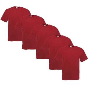 Fruit of the Loom - 5 stuks Valueweight T-shirts Ronde Hals - Bordeauxrood - L