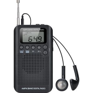 Compacte Draagbare Radio met AM/FM Ontvangst, Wekker en Timer voor Onderweg