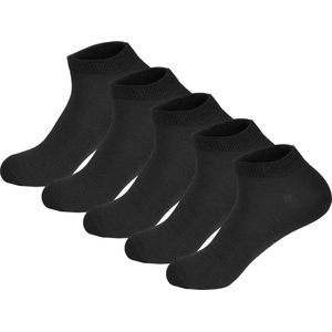 Sokken - 5-Pack - Zwart - 5 paar Sneakersokken - Maat 41/46