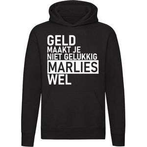 Geld maakt je niet gelukkig maar Marlies wel Hoodie - geld - humor - grappig - relatie - liefde - money - unisex - trui - sweater - capuchon