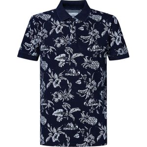Petrol Industries - Heren Botanical Polo - Blauw - Maat L