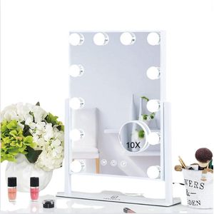 Hollywood Spiegel met Verlichting - Hollywood Mirror met 3 Lichtstanden - Kaptafel Verlichting met 10x Vergroting