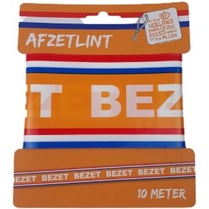 Afzetlint Nederlandse Vlag - Rood / Wit / Blauw / Oranje - Kunststof - 10 m - WK - EK - Oranje - Voetbal