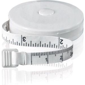 Scoby - Rolmaat - Meetlint voor Lichaam - Omtrekmeter - Kleding Meetband - Uitrolbaar 1.5 Meter - Wit