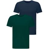 Lee - Twin T-shirt - Jade Forest en Mood Indigo - Korte Mouwen