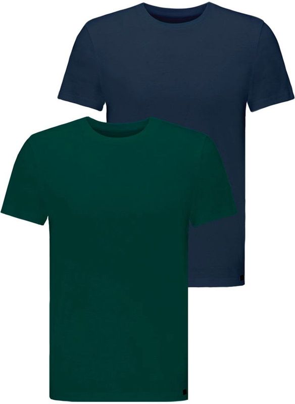 Lee - Twin T-shirt - Jade Forest en Mood Indigo - Korte Mouwen