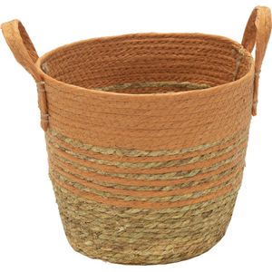 Oneiro Luxe Bloempot HAYDEN SWIRL BASKET ORANGE D18H16 – hotel chique - binnen ––– accessoires – tuin – decoratie – bloemen – mat – glans – industrieel - droogbloemen - Buiten bloempot - tuin - tuinieren