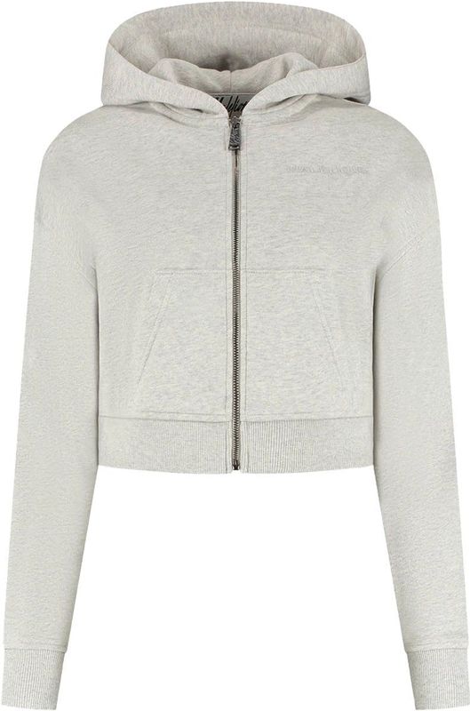 Malelions - Cropped Zip Hoodie - Grijs Melange - Dames