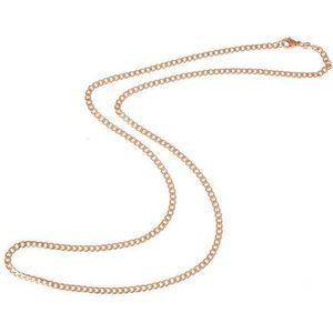 Koord ketting - Heren ketting - Stalen ketting - Cubaanse schakel - LGT Jewels - Rose- 3mm - 70cm