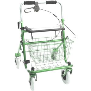 Premis - Provo - Rollator - 2de Generatie - Duwbeugel - Eenzijdig geremd rechts - Passieve rem - Maximaal draagvermogen 120 kg - Appel Groen