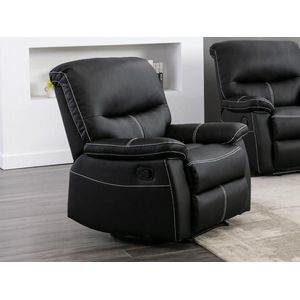 Vente-unique Relaxfauteuil CANBY - Kunstleer - Zwart L 79 cm x H 95 cm x D 90 cm