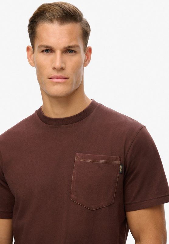 Superdry Contrast Stitch Pocket T-shirt Met Korte Mouwen Bruin M Man
