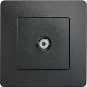 Type F 2400 MHz Coaxiale Wandcontactdoos voor Antenne of Schotel - Inbouwinstallatie - Zwart - 85 x 85 x 35 mm