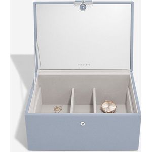 STACKERS - Luxe Juwelendoos - Duskblauw - Sieradendoos - Met Spiegel