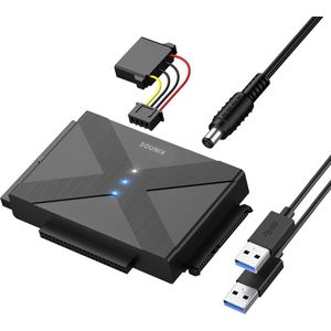Sounix USB 3.0 naar 2.5&3.5 inch SATA III&IDE - harde schijf adapter - Capaciteit tot 24TB - Zwart