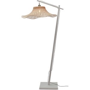 GOOD&MOJO Vloerlamp Ibiza - Bamboe Wit/Naturel - 83x65x176cm - - Staande lamp voor Woonkamer - Slaapkamer