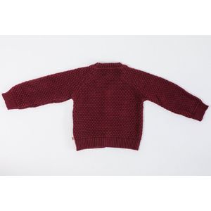 MXM Baby vest- Bordeaux- Katoen- Knoop sluiting- V-hals- Maat 74