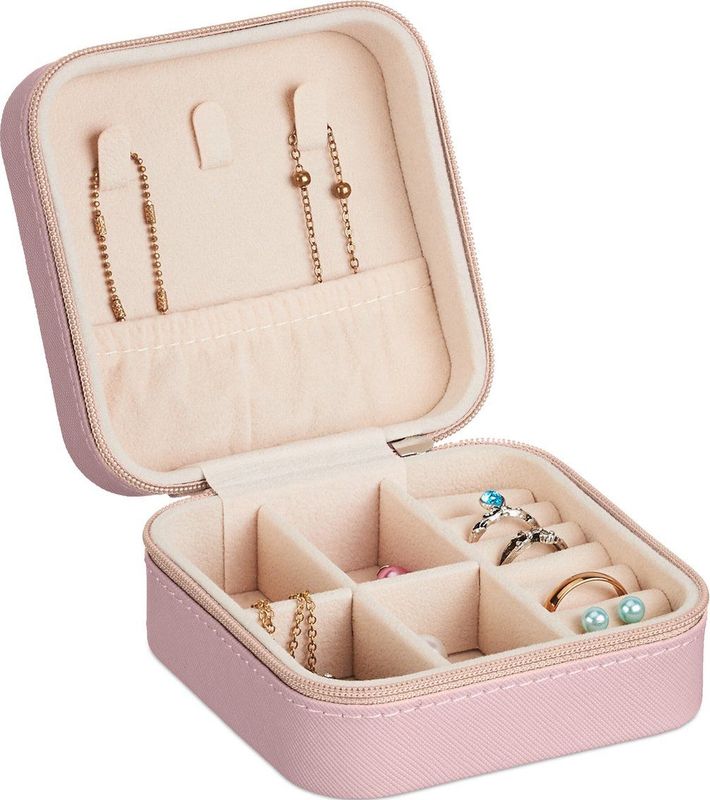 Sieradendoosje - Fluweel - Roze - Klein