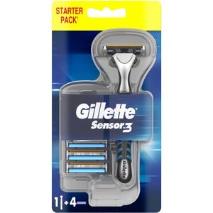Gillette Sensor3 Scheerapparaat met 4 Scheermesjes