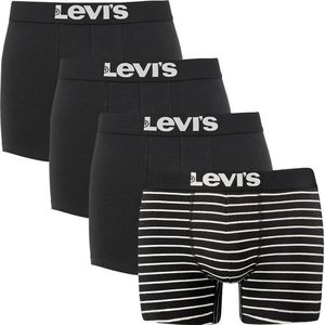 Levi's Solid Basic Boxershort & Vintage Stripe 4-Pack Zwart/Wit - Maat: S