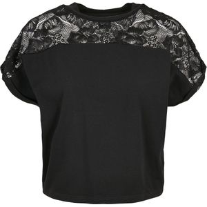 Urban Classics - Short Oversized Lace - Dames T-shirt - Zwart