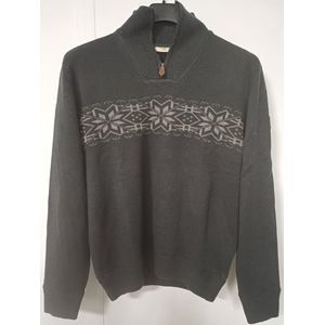 Pre End - 100512 - Heren Trui - Navy - Korte Rits - Noorse Print