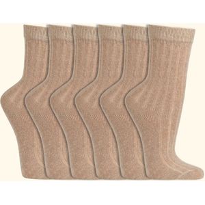 Luxe sokken | Merino & Kasjmier | Superzacht | Dames & Heren | Beige | 6 paar