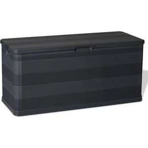 VidaXL Tuinbox 117x45x56 cm Zwart - Ruime opbergbox voor tuinmeubelen