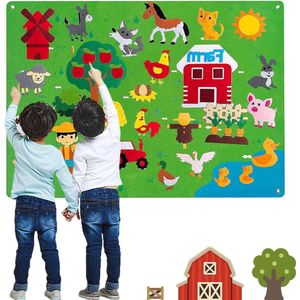 29PCS Farm Story Board Set - Interactieve Vilt Board voor Kinderen - Educatief Speelgoed voor Peuters van 3-6 jaar .