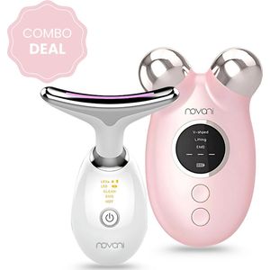 Novani 2 in 1 Facelifting Microcurrent Pro+ | Anti Ageing | huidverjonging | Gezichtsmassage | Huidverjongingsapparaat | Facelift apparaat | Anti rimpel - LED Behandeling