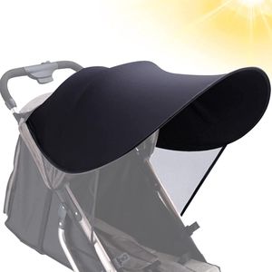 Zonnedak, slaapparasol, zonnekap, kinderwagen, universele maat, zonwering, kinderwagen voor buggy, sportwagen, babyzitje, kinderwagen, anti-wind en anti-uv, zwart