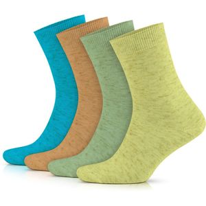 GoWith Biologisch Katoen Sokken-4 paar-Linnen Sokken-Maat 35-38