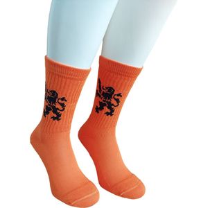 WeirdoSox - Oranje sportsok met opdruk Hollandse Leeuw - 1 paar - Maat 40/46 - WK - EK Voetbalsokken - Koningsdag sokken