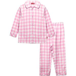 Claesen's - CL 3341 - Flannel Pyjama - Baby Pink Checks - Voor Meisjes
