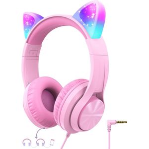 ApexArte® Koptelefoon Kinderen met Draad - Gaming Headset - Roze