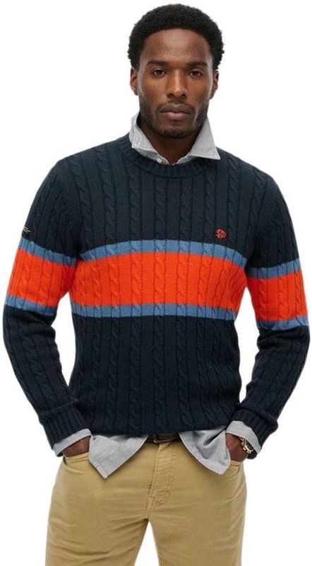 Superdry Trui  blauw / marine / oranje