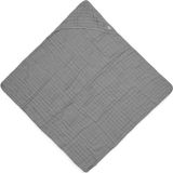 Jollein - Badcape Wrinkled - Grijs - 100% Badstof Katoen - Baby Handdoek met Badcape, Omslagdoek, Badponcho - 75x75 cm