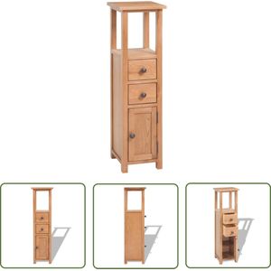 The Living Store Hoekkast 26x26x94 cm massief eikenhout - Hoekkast - Eikenhouten Kast - Opbergkast - Salontafel - Tv Tafel