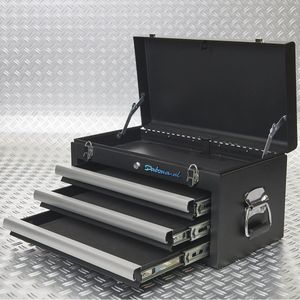 Datona® Gereedschapskist drie lades - Matzwart