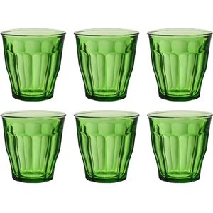 Duralex Picardie - Waterglazen - 250ml - Set van 6 - Gehard Glas - Groen