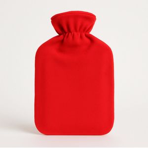 Kruik - Kruik met Fleece hoes - Warmwaterkruik 2 Liter - Rood - Pijnverlichting en Ontspanning