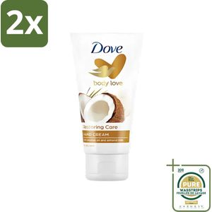 Dove - Handcrème - Body Love Restoring Care - Kokos & Almond - Hydraterend - Droge huid - 75 g - Voordeelverpakking - 2 stuks - Handcrème - Droge huid