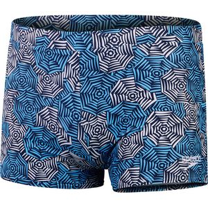 Speedo aquashort escape print blauw & wit - M